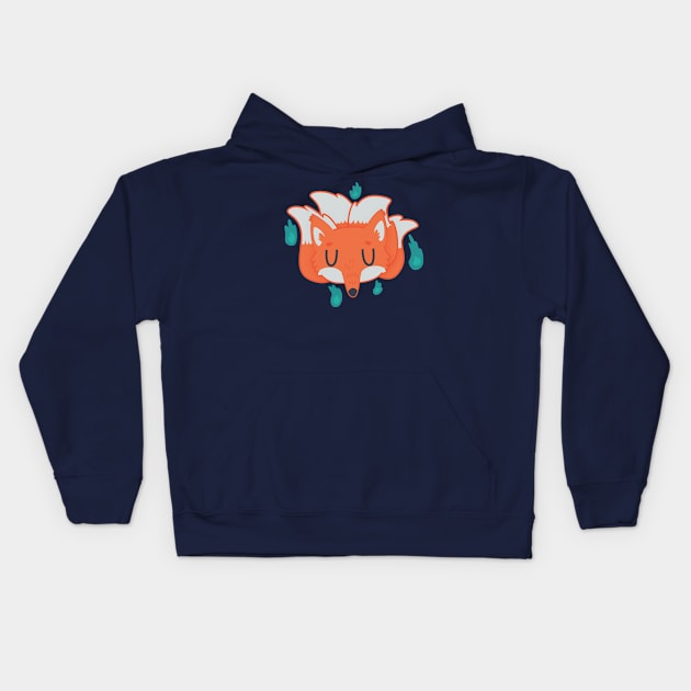 Fiery Fox Spirit Sprite Kids Hoodie by clairestamper